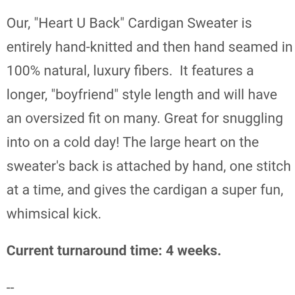 Nickichicki Heart U Back Handknit Cardigan Sweater - Picture 7 of 9